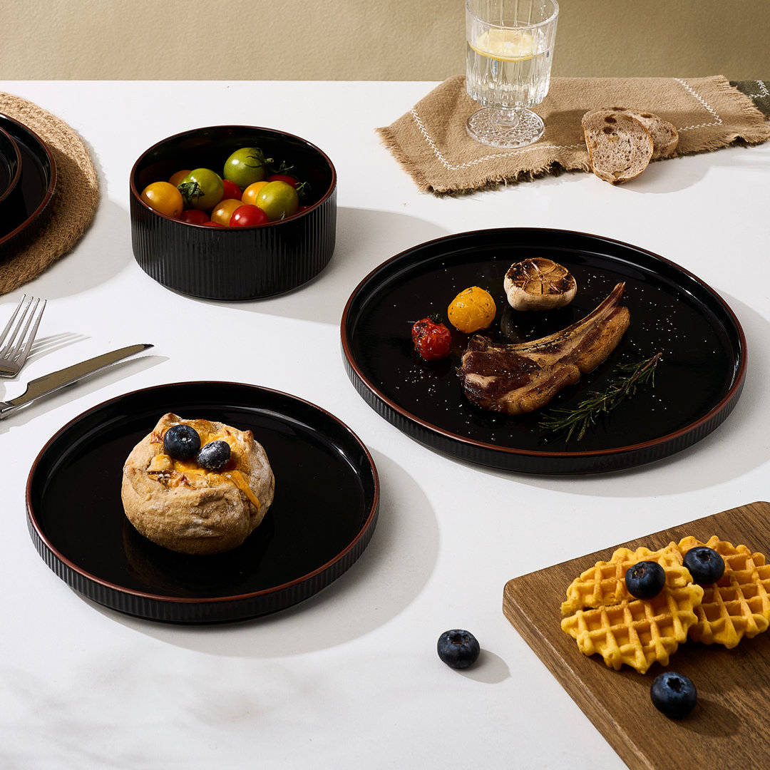 Star Porcelain series 18 Pieces Dinnerware Set, White
